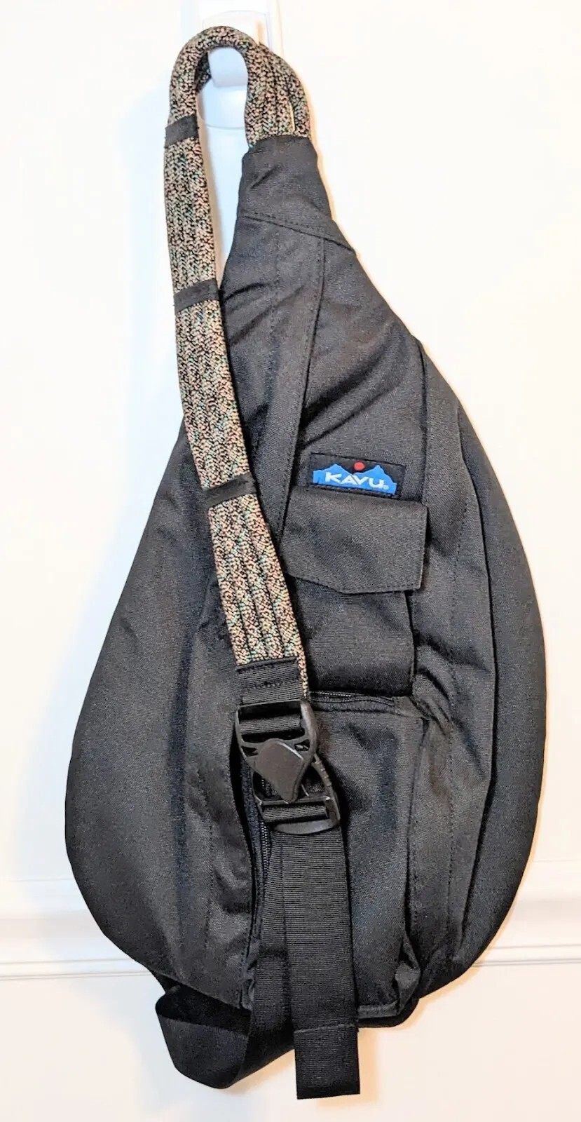 KAVU Original Rope Sling Bag Black Crossbody Backpack Gem