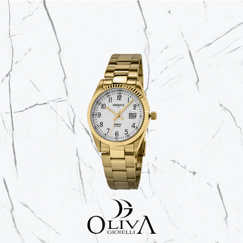 KG402PL KIENZLE OROLOGIO ACCIAIO PVD ORO QUADRANTE BIANCO QUARZO DATEJUST |  eBay