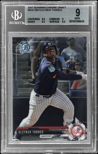 2017 BOWMAN CHROME DRAFT #BDC200 GLEYBER TORRES BGS 9