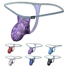 Mens Bulge Pouch Tanga Underwear Elastic Panties Thong String T-Back-Briefs