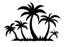 Tropical Palm Trees Black Vinyl Graphic Decal Car Window Laptop Notebook