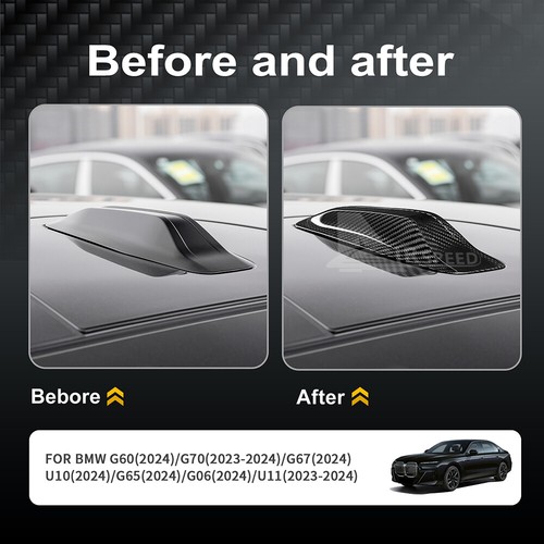 FOR BMW 4 SERIES I4 2021+ REAL HARD DRY CARBON FIBER ANTENNA ROOF SHARK COVER - Picture 4 of 16