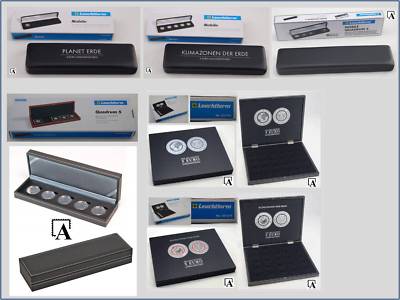 Münzetui Münzkassette f. 5 Euro Planet Erde/ Klimazonen /Luft Leuchtturm Lindner
