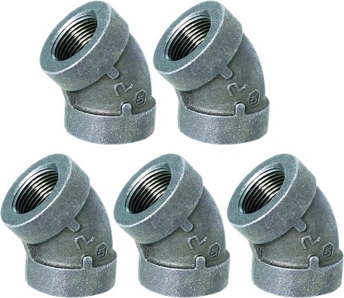 300LB XH Malleable Iron 1-1/4" FIP Elbow 45 Degree, Galvanized Pipe Fitting