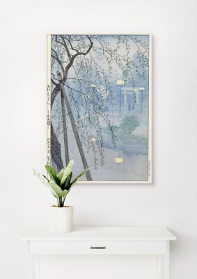 Kasamatsu Shirô: Rand des Shinobazu-Teiches während eines nebligen Abends. Giclée Museum