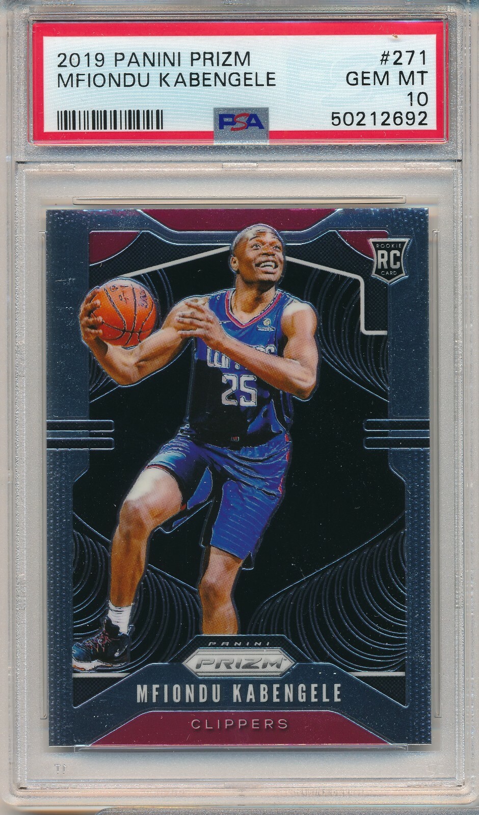 2019 PANINI PRIZM MFIONDU KABENGELE #271 RC PSA 10 GEM MINT ROOKIE CLIPPERS