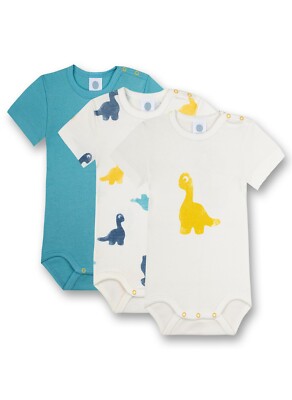 3 Pack Body 1/2 Sleeve Dinos + Striped By Sanetta Size 86