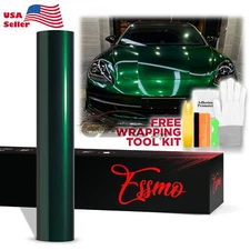 ESSMO PET Super Gloss Metallic Agate Green Vehicle Vinyl Wrap Decal Like Paint