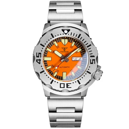 Reloj Monster Tandorio 200m 42mm para hombre NH35A automático esfera naranja zafiro