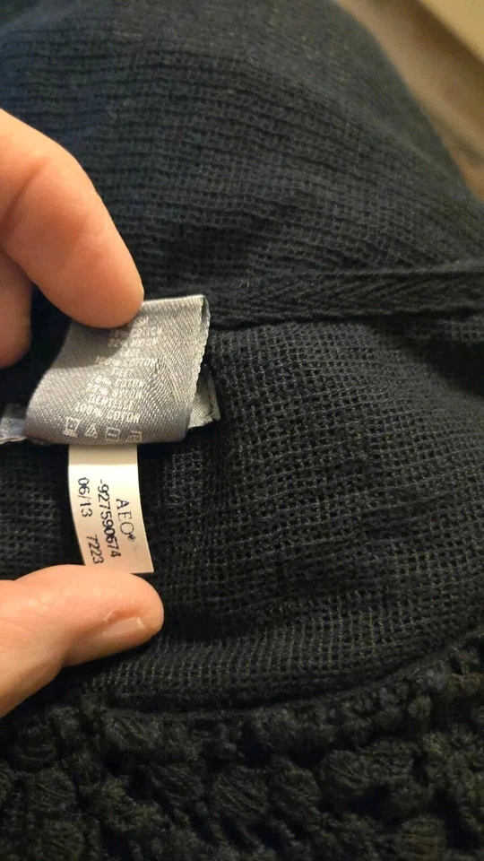 Blusa Top Aerie Encaje Negra Cachicha S Pequeña Hada Grunge Bruja Foto 4 de 4