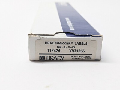 Brady WM-K-O-PK Vinyl Cloth Wire Marker 112424 Y931356 LOT OF 25 Sheets