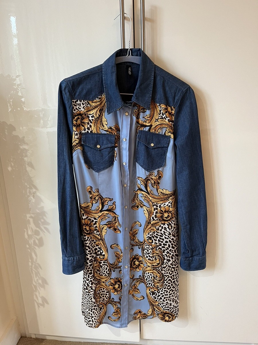 Liu Jo Milano Designer Denim Silk Shirt Dress UK