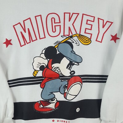 90s Mickey Mouse Golf Disney Cartoon Size Small Pullover Crewneck