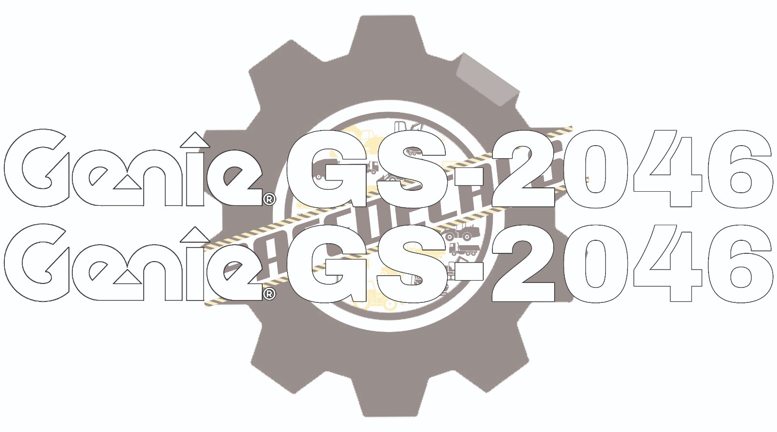 Genie GS2046 Logo White Vinyl Lettering Decal Pair W/ Applicator