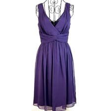 DONNA MORGAN 100% Silk Chiffon Dress‎ Purple Plum Womens 2 Cocktail Evening