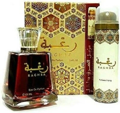 Raghba by Lattafa Arabian Mens Fragrance 100ml Eau De Parfum & Free Deo Spray