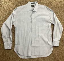 Gitman Bros Men's Button Up Shirt 16 34 Light Blue Long Sleeve Casual USA