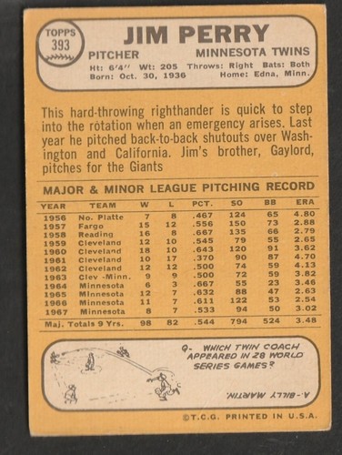 1968 Topps Baseball Cards Scegli una carta a scelta 295-660 EX X-MT 1/25 Set Break - Foto 175 di 490