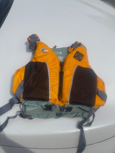 New W/ Tags MTI MUSTANG SURVIVAL Life Jacket JAVA Orange / Green Adult XL / XXL