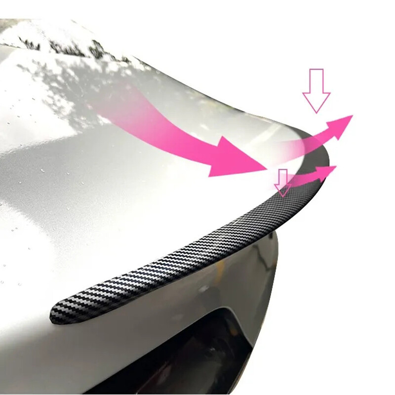 WildWell Rear Spoiler For Tesla Model 3 (2017-2025 & Highland) - Carbon Fiber Style, Duckbill, No-Drill Adhesive