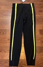 New Zyia Active Black Neon Tape Luxe Hi-Rise Leggings Women's Size 6 8 Yellow