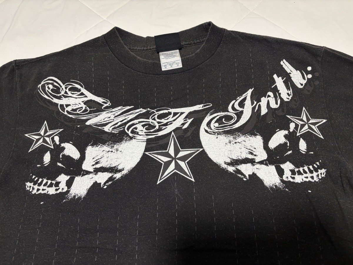 Vintage FMF Intl. Chest Logo T-Shirt Size M Skulls Stars Motocross
