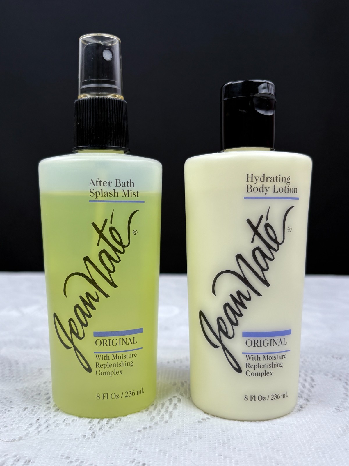 Jean Nate Revlon 2 Pc Gift Set After Bath Splash Mist & Body Lotion 8 Oz NO LID