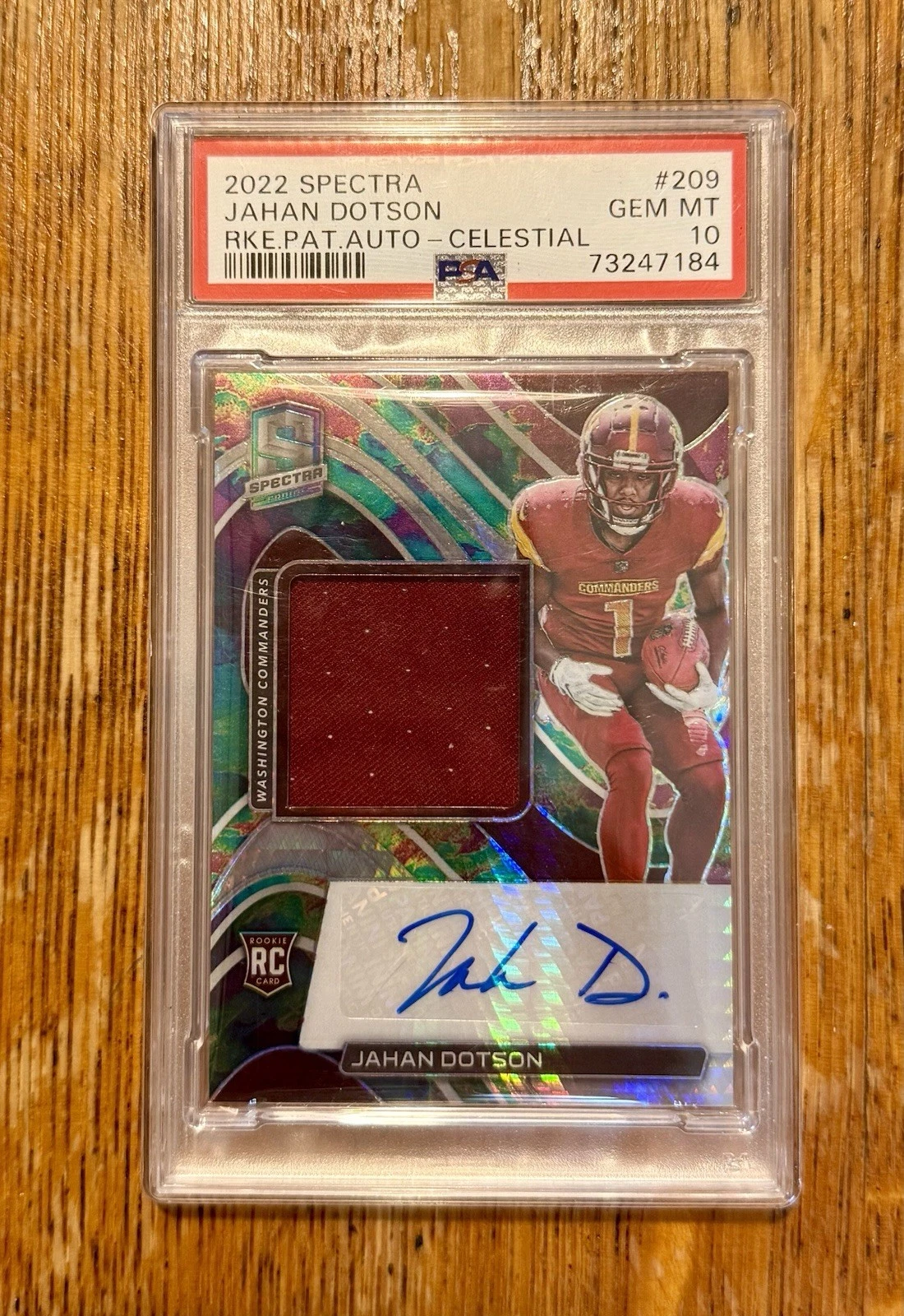 Jahan Dotson Panini Spectra #209 Rookie Patch Autograph-Celestial
