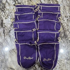 Crown Royal Velvet Drawstring Bags Lot Of 10  – 9" Purple Gift Bags, Storage 
