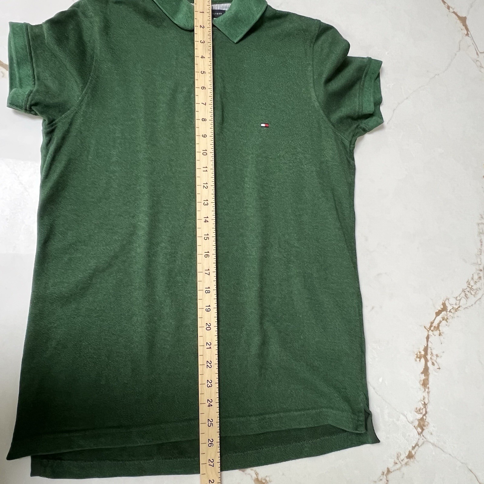 Tommy Hilfiger Slim Fit Short Sleeve Polo Shirt Green Short Sleeve Medium thumbnail 6
