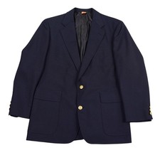 Georgetown University Shop Blazer Men 40R Navy Blue Gold Crest Button USA Made