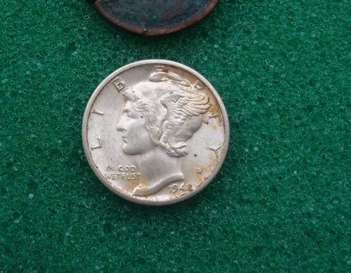 1942-D Mercury Dime, Double Date, Original BU