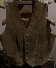 VINTAGE SUEDE LEATHER Outlaws Leather Made In USA Brown Size L Men s