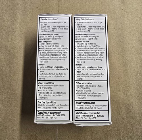 2 Pack Primatene MIST Epinephrine Inhaler EXP 12/2027+ FREE SHIPPING ...