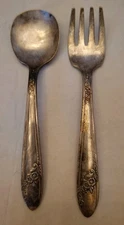 1946 Tudor Plate Oneida Community Queen Bess Baby Toddler Fork & Spoon Set #1