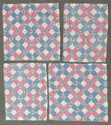 Patchworkstoff Tischsets rosa blau grau 4er Set zwei Größen
