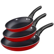 GPED 3 PCS Non-Stick Frying Pan Set,8”, 9.5”, 11” Tri-Ply Skillet with Induction