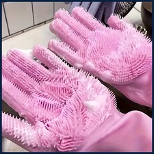 1 Pair Silicone Dishwashing Gloves Multifunctional Household Gloves Cleaning