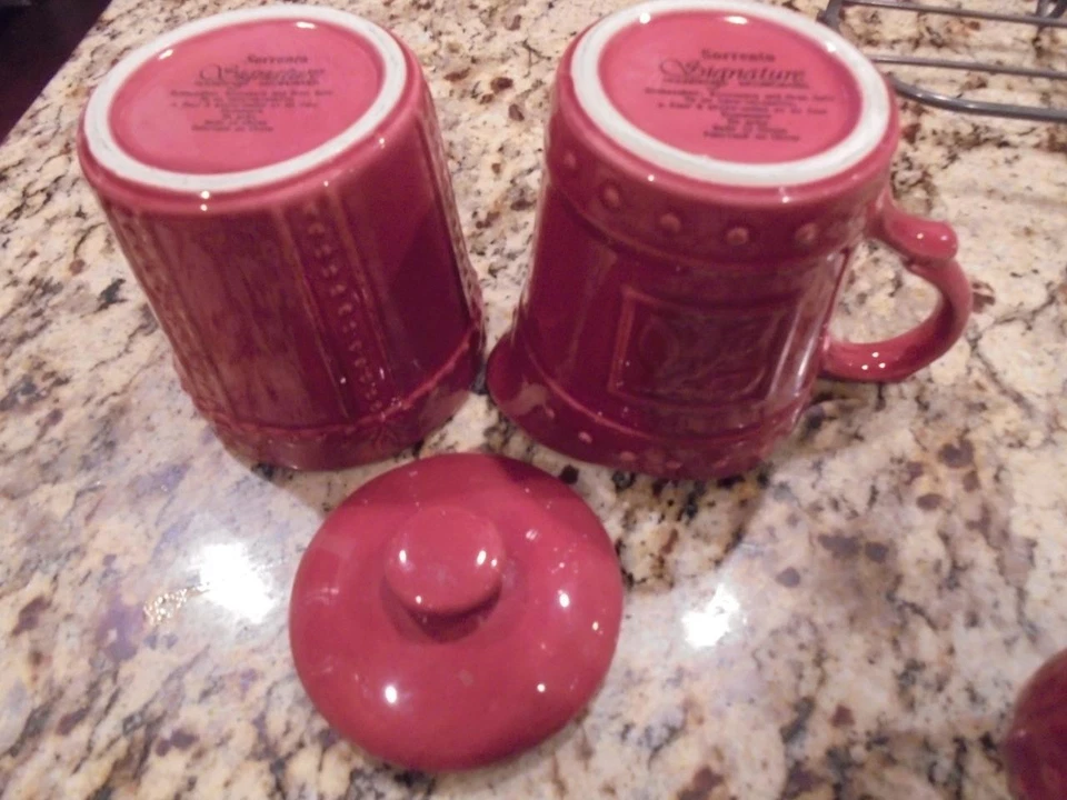 Signature Sorrento Burgundy/Beaujolais sugar bowl & creamer mint condtn low ship - Image 2 of 2