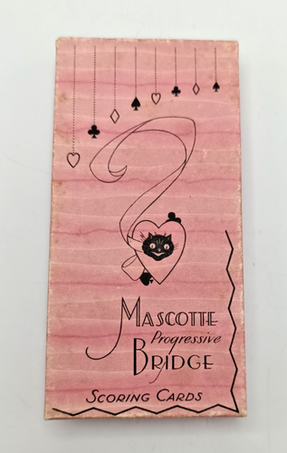 MASCOTTE PROGRESSIVE BRIDGE SCORING KARTEN. GEMISCHTE DESIGNS SCHWARZE KATZE. CLOWN. VERPACKT - Bild 7 von 21