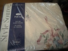 NWT Style Floral King Sheet Set Says Pink Easy Care 50/50 Poly/cotton