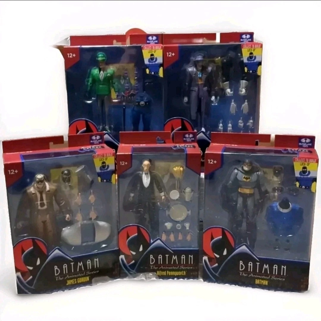 McFarlane Toys DC Batman TAS Set Of 5 Alfred Riddler Gordon Joker Batman Lock-up