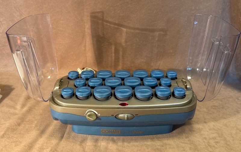 Conair ION SHINE 20 Flocked Hot Rollers Curlers CHV26IVR Adjust Temp NO CLIPS