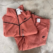 Nike Tech Fleece Sweatsuit Mens 3XL Coral Orange Slim Fit Taper Hoodie NWT