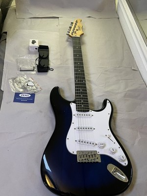 Zeny Strat Style Electric Guitar Blue Gradient w/ accessories￼