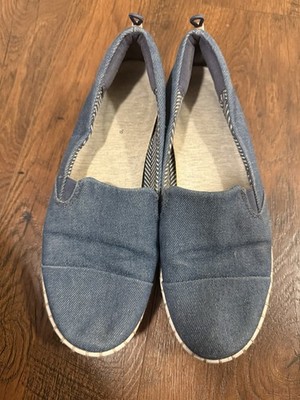 Clarks Cloudsteppers  Step Glow Jade Denim Blue Slip On Loafer Shoes Size 8