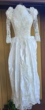 wedding dress, detailed pearls, lace, long sleeve, up to a size 5