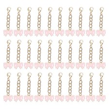 30Pcs Pink Party Favors Bow Key Chain, Key Ring Bows Keychain Charm, Solid