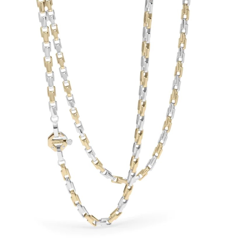 Мужское колье BARAKA GC314011BGLU550002 из коллекции Nexus с золотой цепочкой и бриллиантами 1495590₽