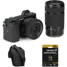Sony Alpha 6100 Camera Kit and 16-50mm and 55-210mm Lenses with SDHC/SDXC Card